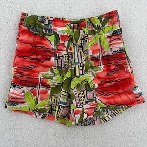 VTG Jams World Shorts Mens Medium Red Tropical Volleyball Surf Hawaii Cotton USA